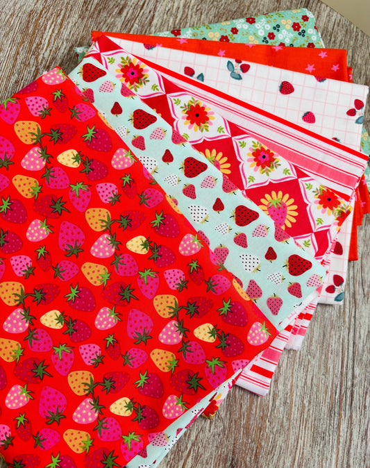 Strawberry fair day 5 | Fat quarters bundles 7 fabrics | AGF RBD | Poppie cotton Summer