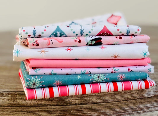Frost and flurry Mini bundle #4 + blenders 7 FQ / 1/2 yards| Poppie cotton | Sheri McCulley | vintage | in stock - holiday christmas