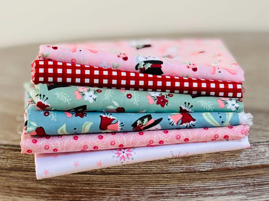 Frost and flurry Mini bundle #5 + blenders 6 FQ / 1/2 yards| Poppie cotton | Sheri McCulley | vintage | in stock - holiday christmas