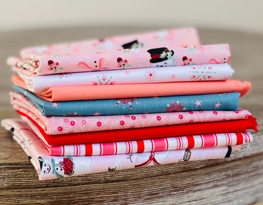 Frost and flurry Mini bundle #7 + blenders 8 FQ / 1/2 yards| Poppie cotton | Sheri McCulley | vintage | in stock - holiday christmas