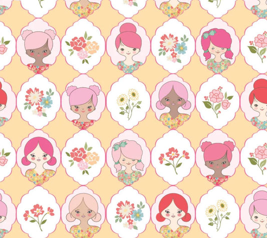 Rosy cheeks Mornin' yellow RC25261 | Poppie cotton | Rosy cheeks | vintage | in stock