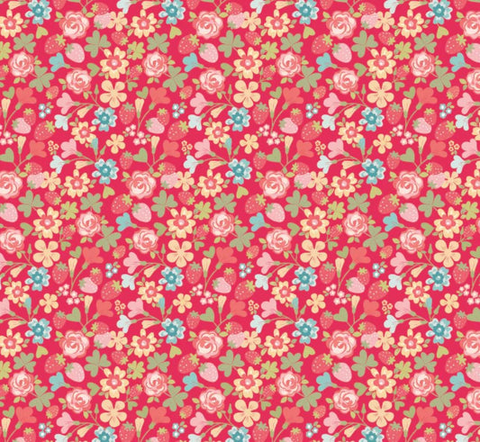 Rosy cheeks Hello red RC25242 | Poppie cotton | Rosy cheeks | vintage | **preorder** shipping July