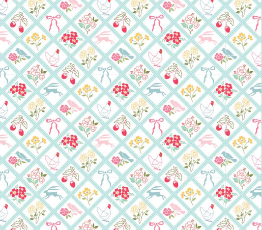 Rosy cheeks Bon jour blue RC25247 | Poppie cotton | Rosy cheeks | vintage | in stock