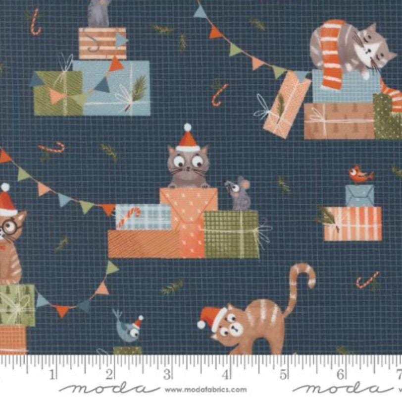 Purrfect Christmas 26 FQ 39040AB Moda Precut | Elena Amo - Free US shipping