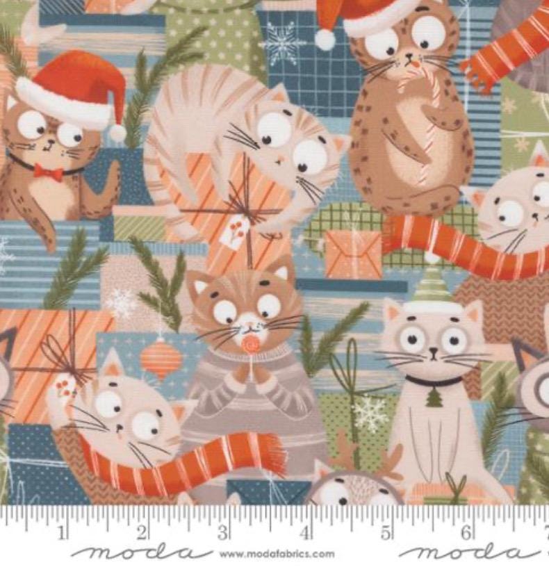 Purrfect Christmas 26 FQ 39040AB Moda Precut | Elena Amo - Free US shipping