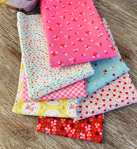 Strawberry fair day 7 | Fat quarters bundles 7 fabrics | AGF RBD | Poppie cotton Summer