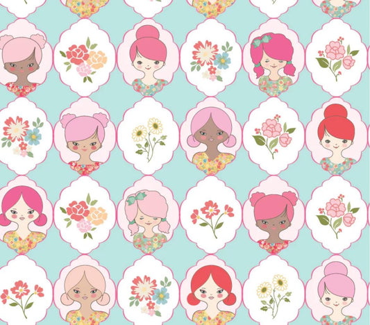 Rosy cheeks Mornin' Blue RC25262 | Poppie cotton | Rosy cheeks | vintage | in stock