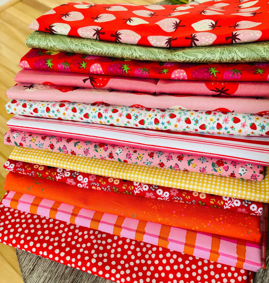 Berry burst # 2 - Ruby star - 13 piece FQ bundle - Strawberry - Market day | Cotton+Steel - Kimberly Kight - Poppie cotton - red strawberry