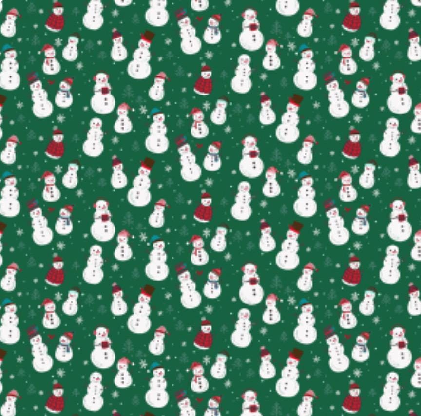 Snow day fun - RJR - Christmas - holiday - YX200 - gr1 - Yuan Xu - green - in stock snowmen