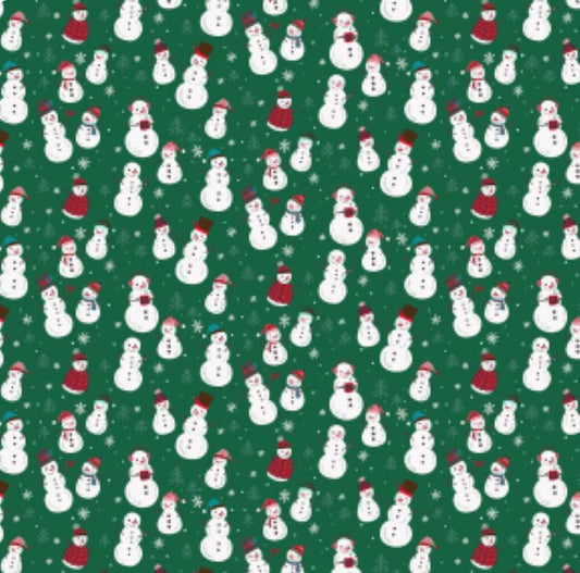 Snow day fun - RJR - Christmas - holiday - YX200 - gr1 - Yuan Xu - green - in stock snowmen