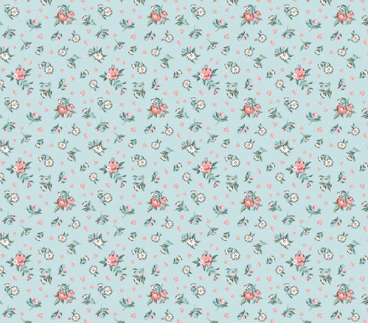 preorder** Hearts & Posies Blue granny's sewing room GS25917 | Poppie cotton | Sheri McCulley | vintage shipping Aug '25
