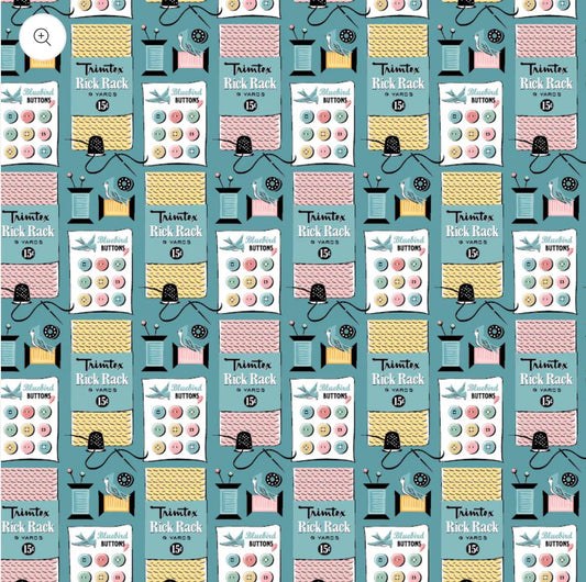 preorder** granny's sewing room sewing notions blue GS25924 | Poppie cotton | Sheri McCulley | vintage shipping Aug '25