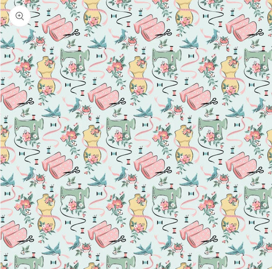 preorder** granny's sewing room blue GS25927 | Poppie cotton | Sheri McCulley | vintage shipping Aug '25