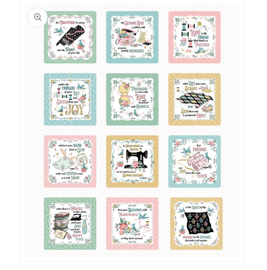 preorder** granny's sewing room Project Panel Multi-digital 36" x 44" GS25928 | Poppie cotton | Sheri McCulley | vintage shipping Aug '25