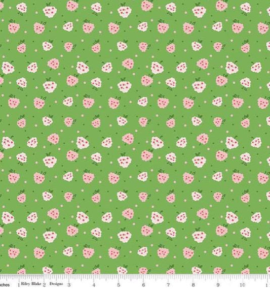 Summer Skies and Fireflies raspberries green | Gracey Larson | C16374 | Fast shipping | summer vintage