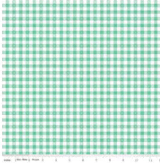 Summer Skies and Fireflies gingham aqua | Gracey Larson | C16375 | Fast shipping | summer vintage