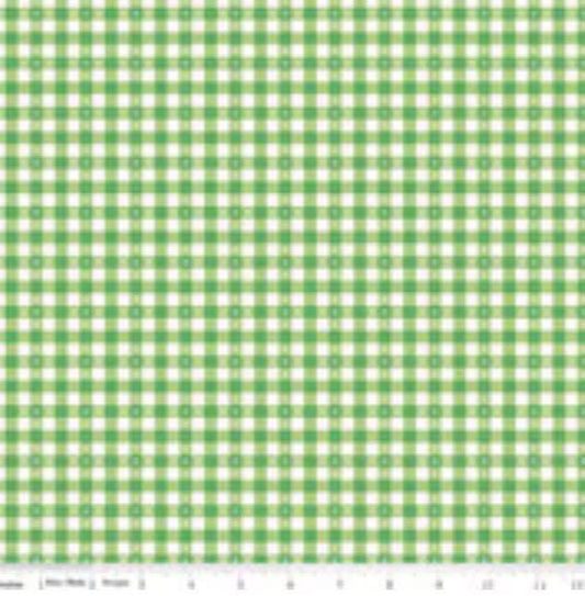 Summer Skies and Fireflies gingham green | Gracey Larson | C16375 | Fast shipping | summer vintage