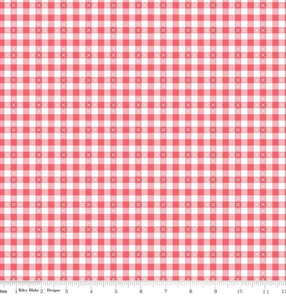 Summer Skies and Fireflies gingham tea rose | Gracey Larson | C16375 | Fast shipping | summer vintage