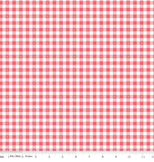 Summer Skies and Fireflies gingham tea rose | Gracey Larson | C16375 | Fast shipping | summer vintage