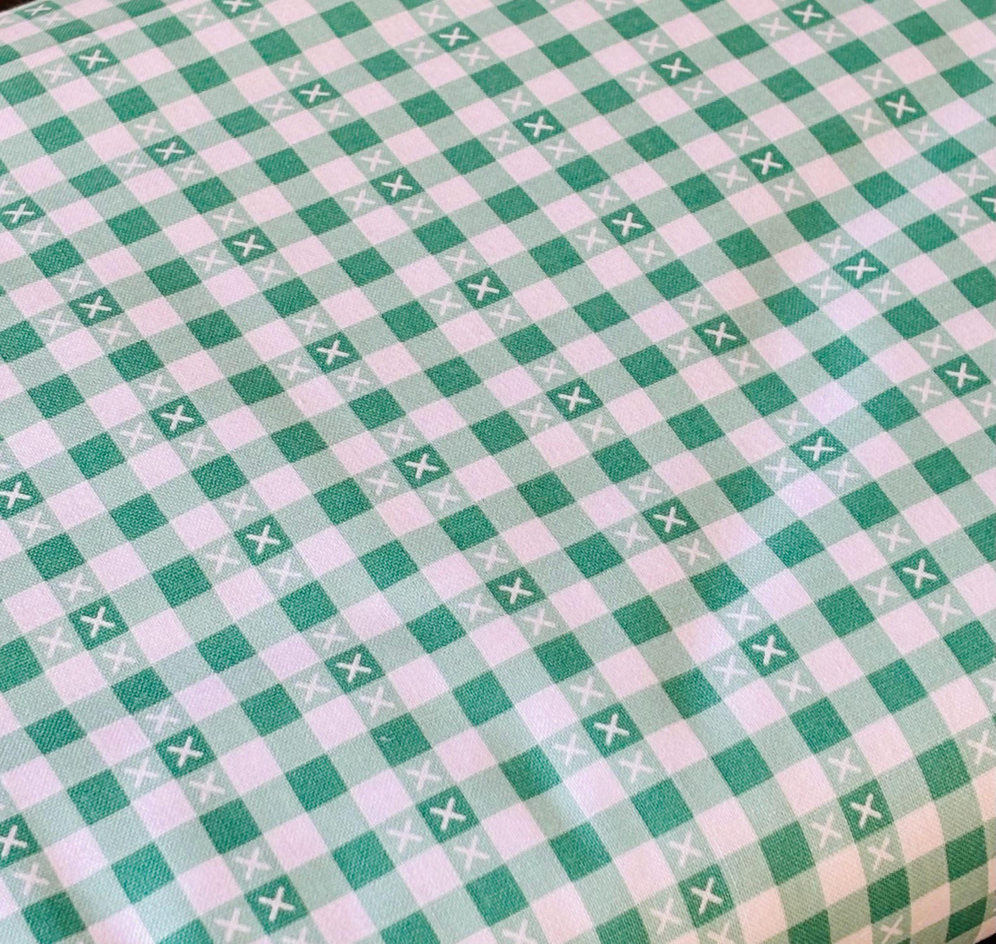 Summer Skies and Fireflies gingham aqua | Gracey Larson | C16375 | Fast shipping | summer vintage