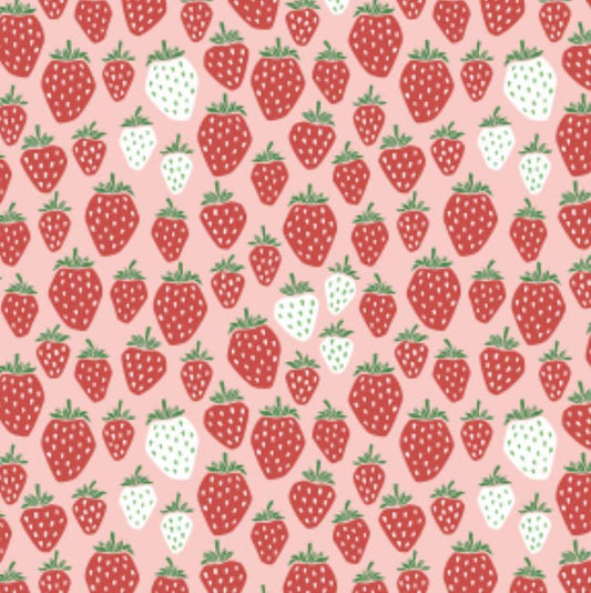 Under the Apple Tree II Queen Of Berries - summer red Fabric Strawberry Cotton+Steel Loes van Oosten in stock LV500-SR1