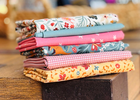 Acorn Hollow mini bundle with blenders 6 Fat quarters In stock - BasicGrey - fall - autumn - starry micro gingham