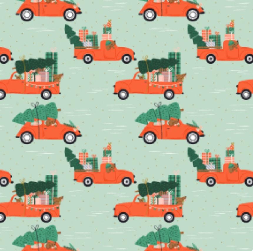 Merry Pawmas - RJR - Christmas - holiday - DG200 - Dominica Godette - dogs - Haulin hounds Mint metallic