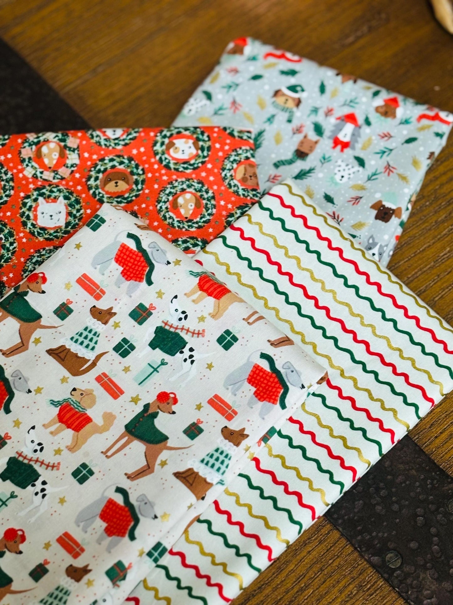 Merry Pawmas 12 FQ / 1/2 yards by Dominika Godette | Cotton and steel | vintage | **preorder** shipping Aug - dogs - festive - holiday