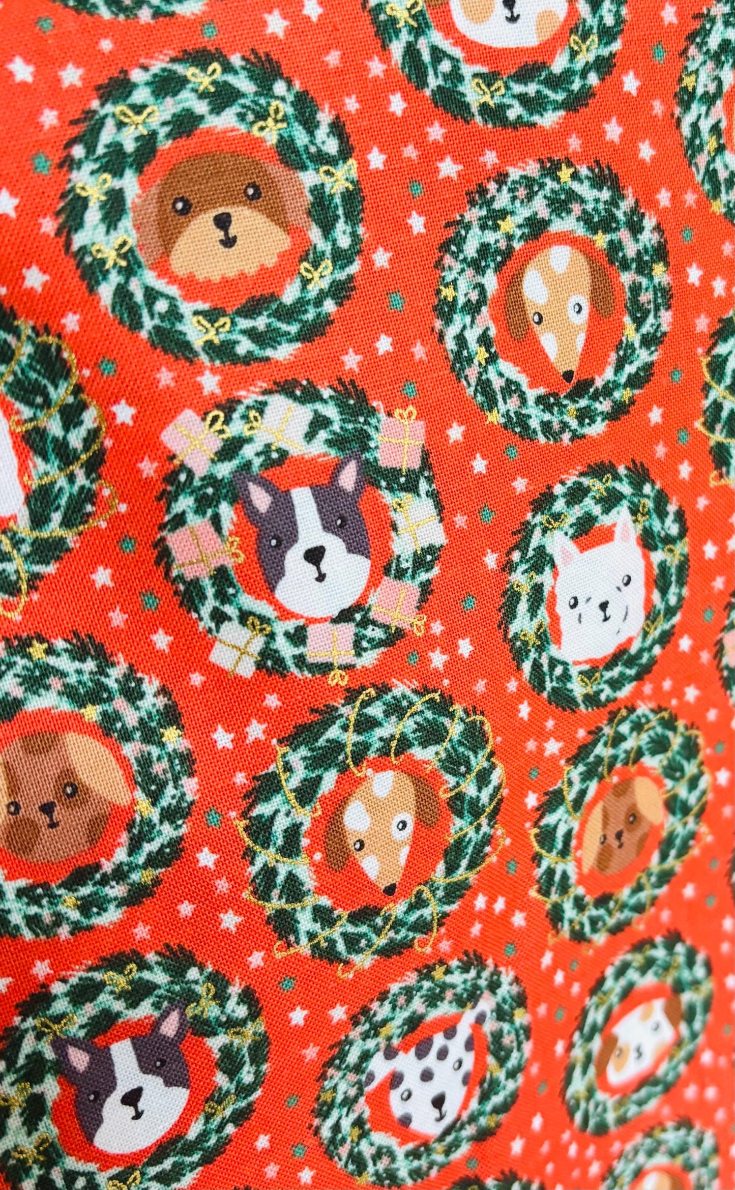 Merry Pawmas 12 FQ / 1/2 yards by Dominika Godette | Cotton and steel | vintage | **preorder** shipping Aug - dogs - festive - holiday
