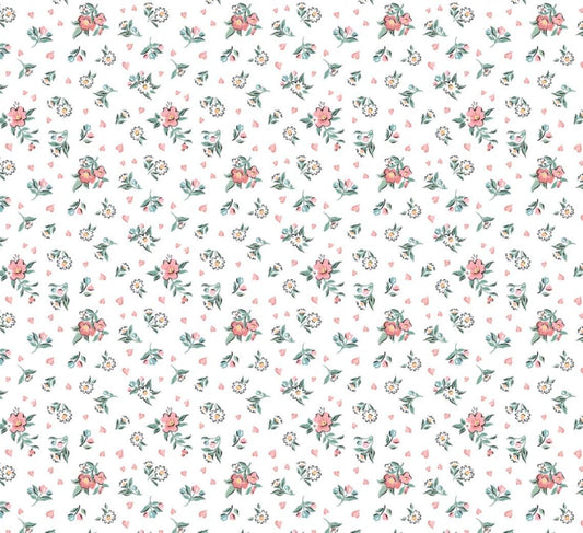 preorder** Hearts & Posies white granny's sewing room GS25916 | Poppie cotton | Sheri McCulley | vintage shipping Aug '25