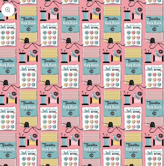 preorder** granny's sewing room sewing notions pink GS25923 | Poppie cotton | Sheri McCulley | vintage shipping Aug '25