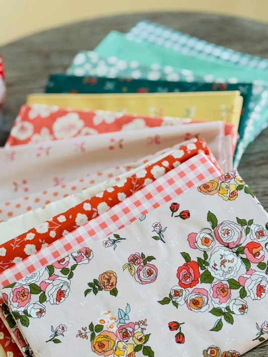 Sunsetridge by Minki Kim 12 fat quarter mini bundle | RBD | Fast shipping | summer vintage Floral plaid
