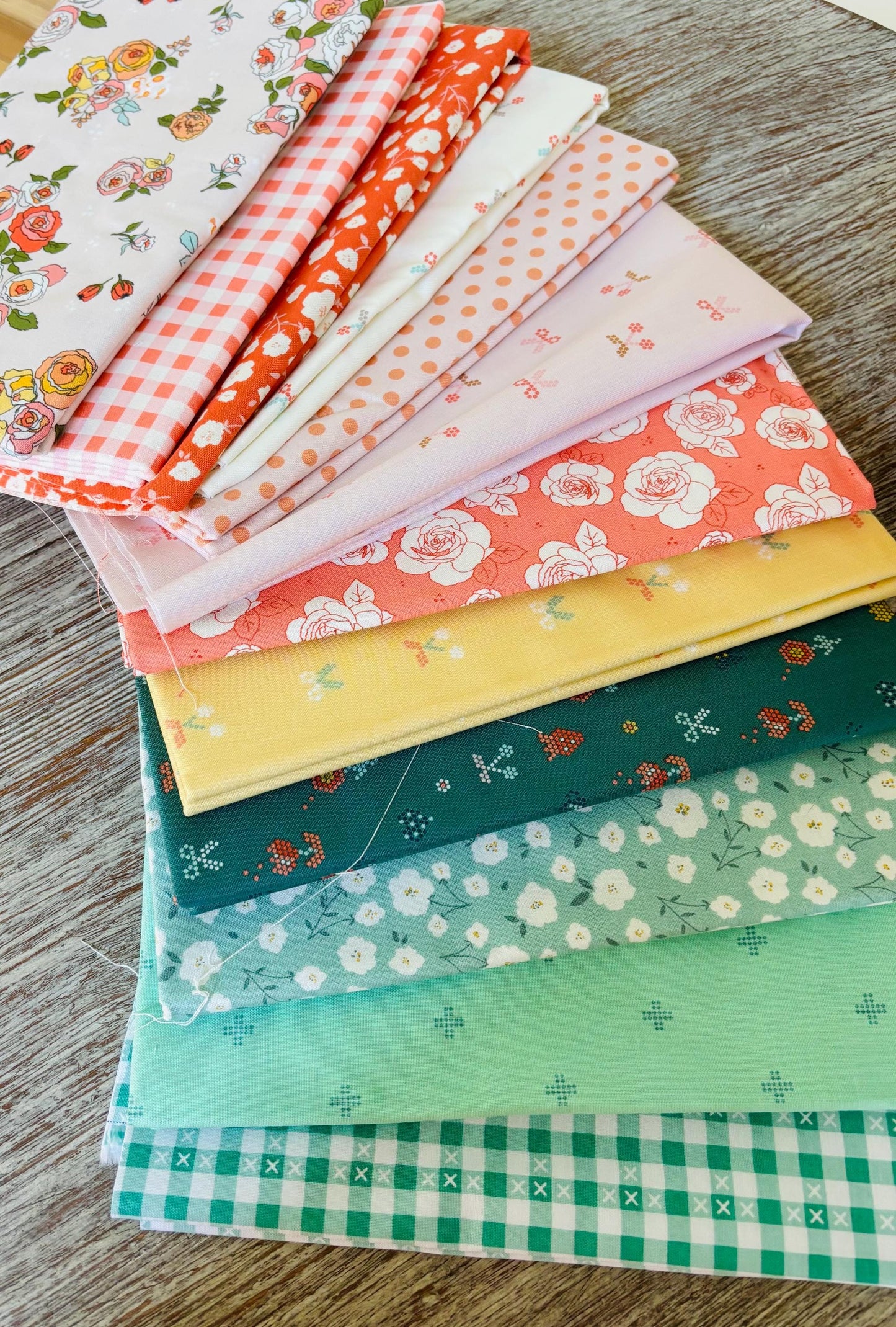 Sunsetridge by Minki Kim 12 fat quarter mini bundle | RBD | Fast shipping | summer vintage Floral plaid