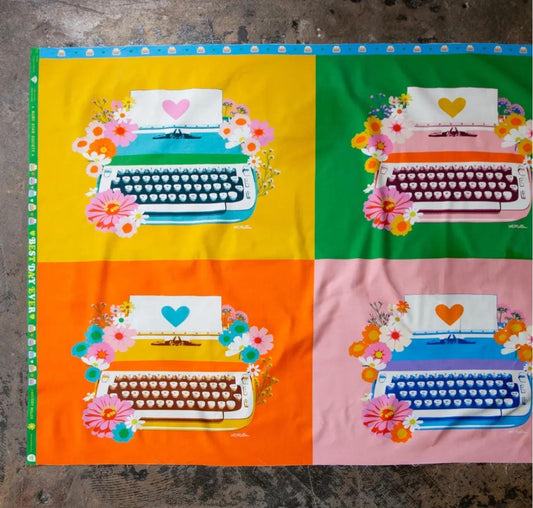 Preorder Best day ever Typewriter Panel 36" x 44" Melody Miller Ruby Star society shipping Sept