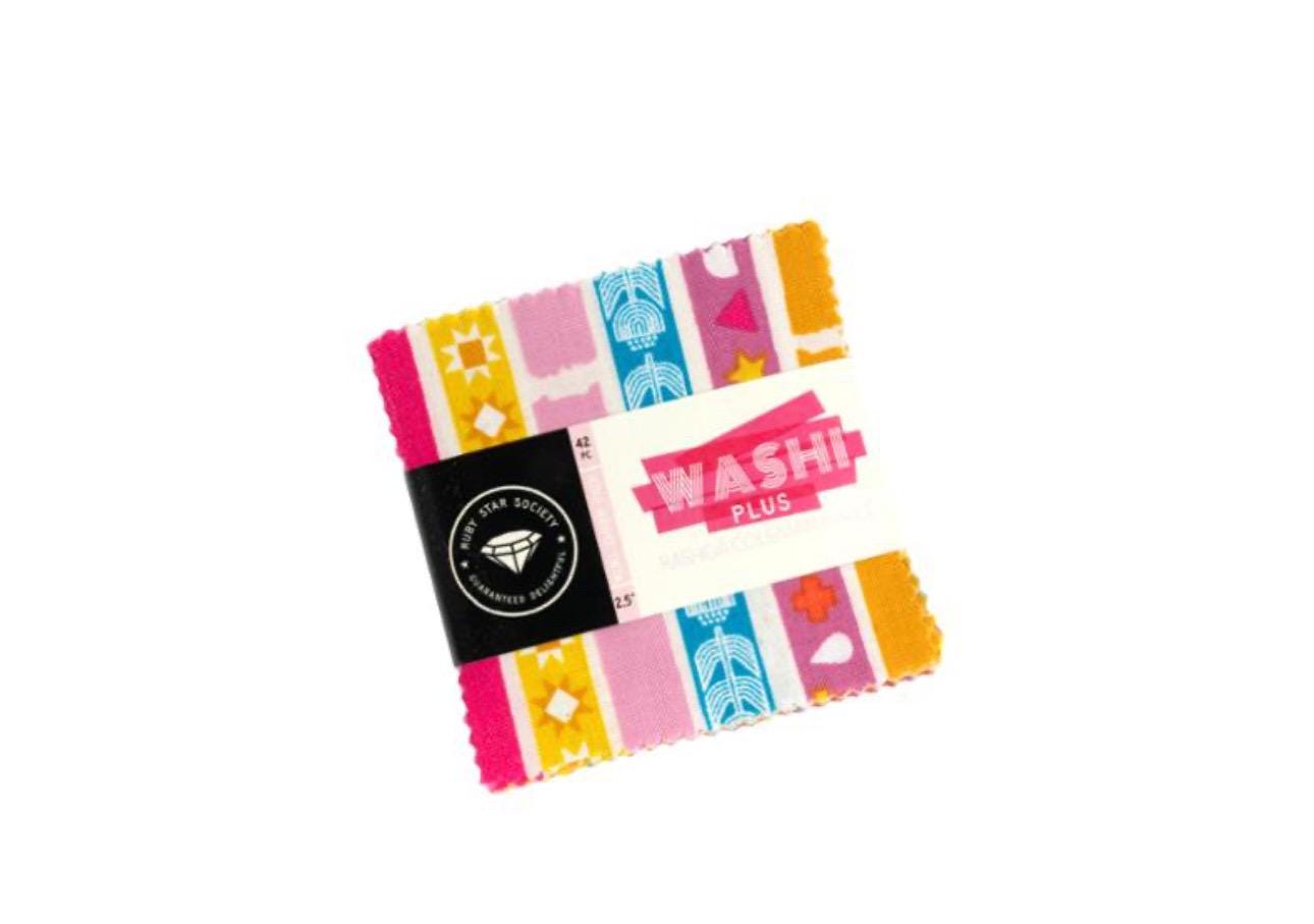Washi plus 42 piece mini charm | Ruby star l Rashida Coleman Hale | 2.5" x 2.5" Precut
