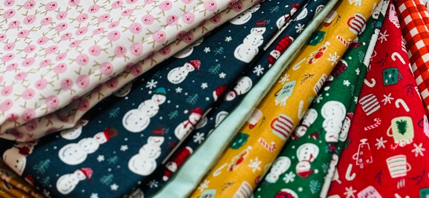 Snow day fun 18 FQ bundle with blenders - RJR - Christmas - holiday - Yuan Xu - sweater weather - in stock