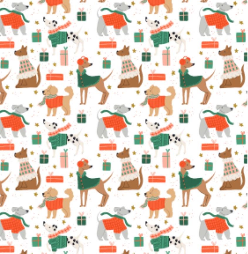 Merry Pawmas - RJR - Christmas - holiday - DG201 - Dominica Godette - puppy - Dapper dogs Snow metallic