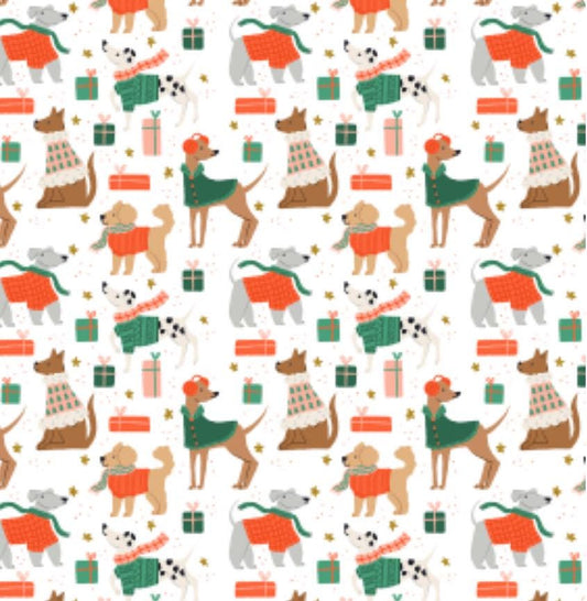 Merry Pawmas - RJR - Christmas - holiday - DG201 - Dominica Godette - puppy - Dapper dogs Snow metallic