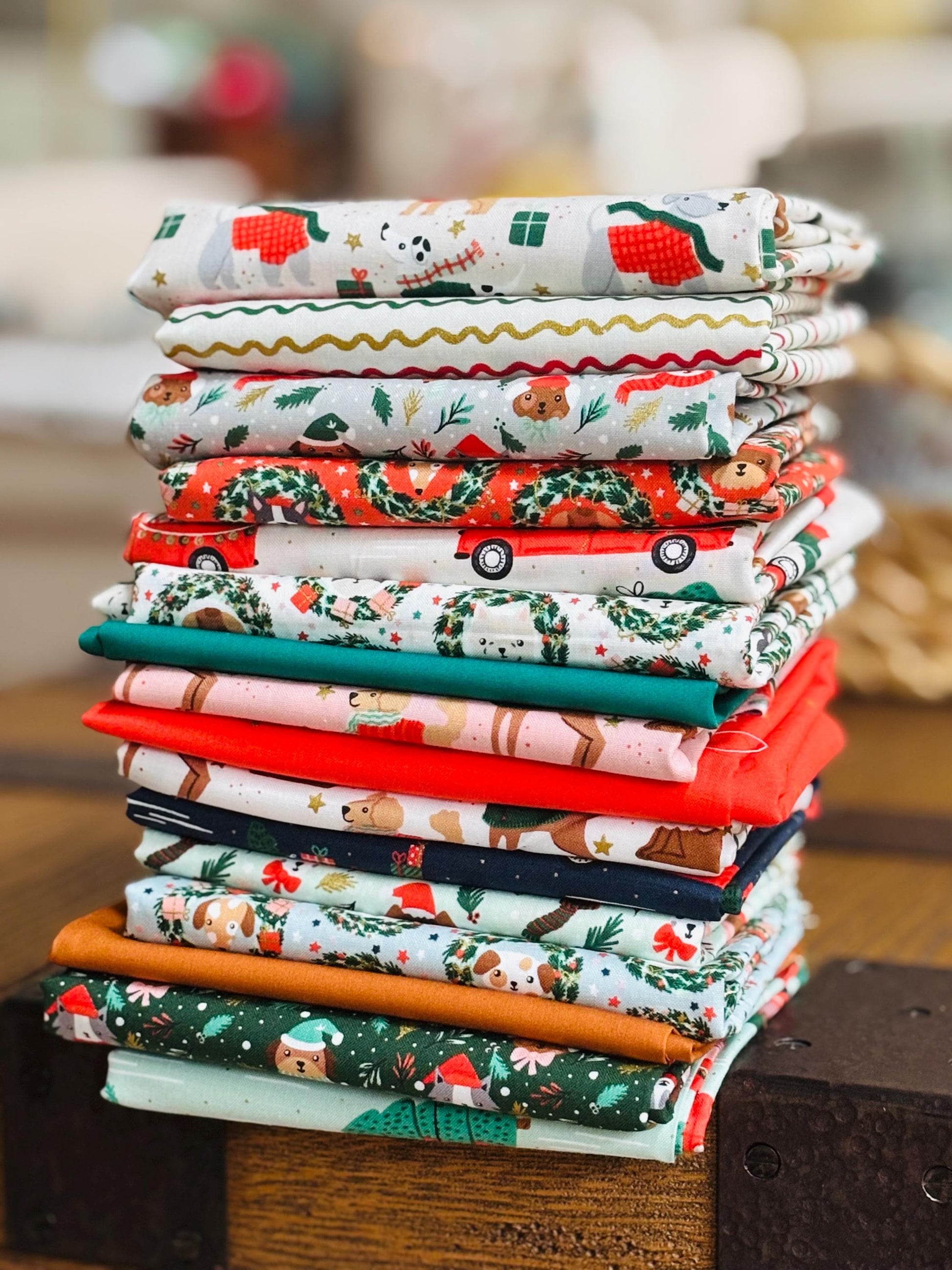 Merry Pawmas 12 FQ / 1/2 yards by Dominika Godette | Cotton and steel | vintage | **preorder** shipping Aug - dogs - festive - holiday
