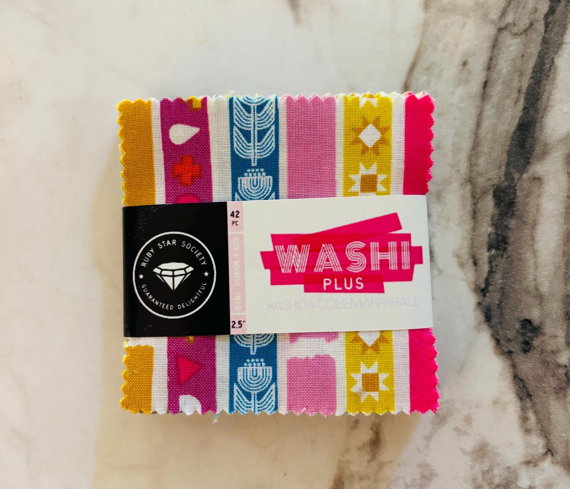 Washi plus 42 piece mini charm | Ruby star l Rashida Coleman Hale | 2.5" x 2.5" Precut