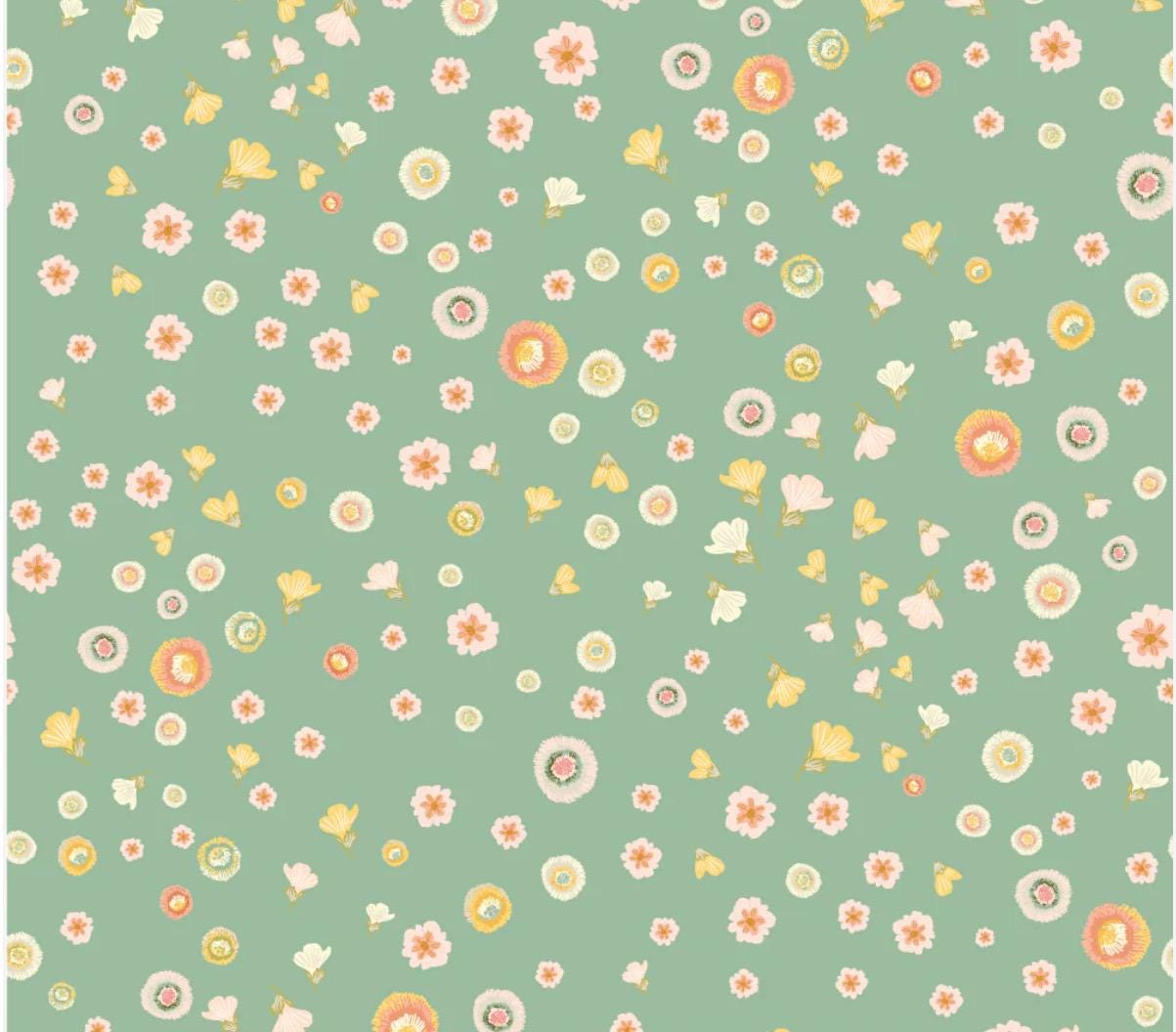 Unicorn dreams Collection Stardust green UD25714 | Poppie cotton | Ginger Deverell | vintage in stock