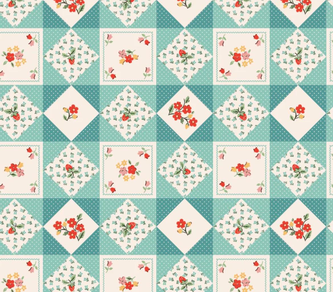 Poppie farm quilts teal farmhouse fancy FH25963 in stock Elea Lutz