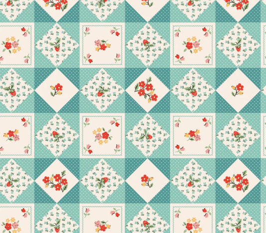 Poppie farm quilts teal farmhouse fancy FH25963 in stock Elea Lutz