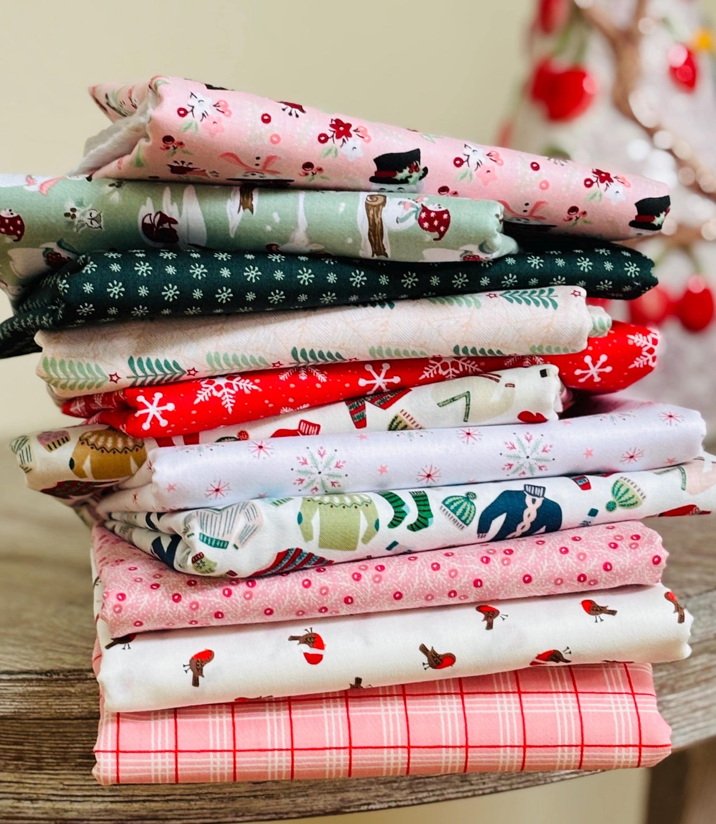 Its cold outside 11 fat quarter OR 1/2 yd bundle -christmas flurry poppie cotton snow day oh what fun AGF