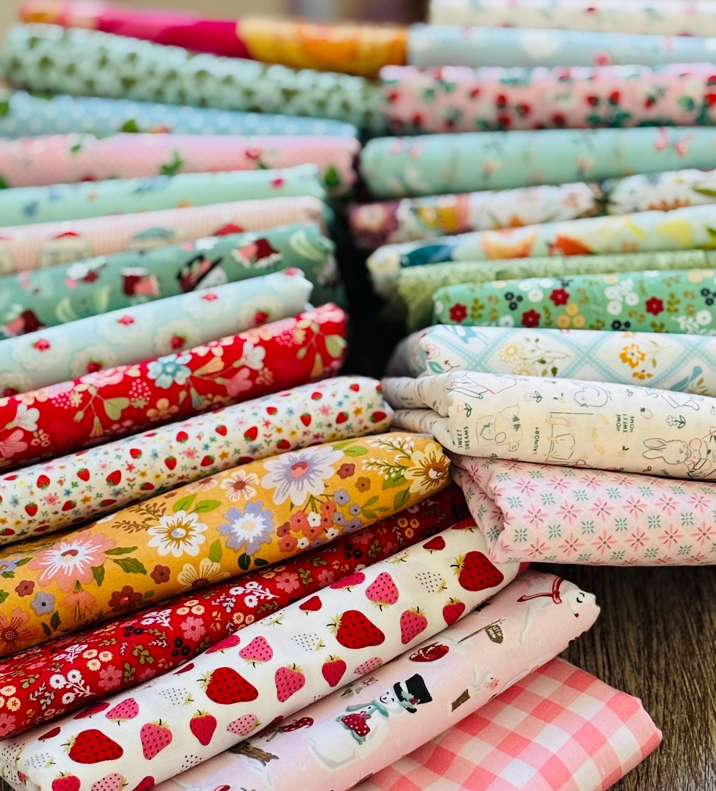 Poppie Favorites 26 fat quarter bundle - Poppie cotton collections - rosy cheeks - calico - seeing dots flower market oh what fun flurry
