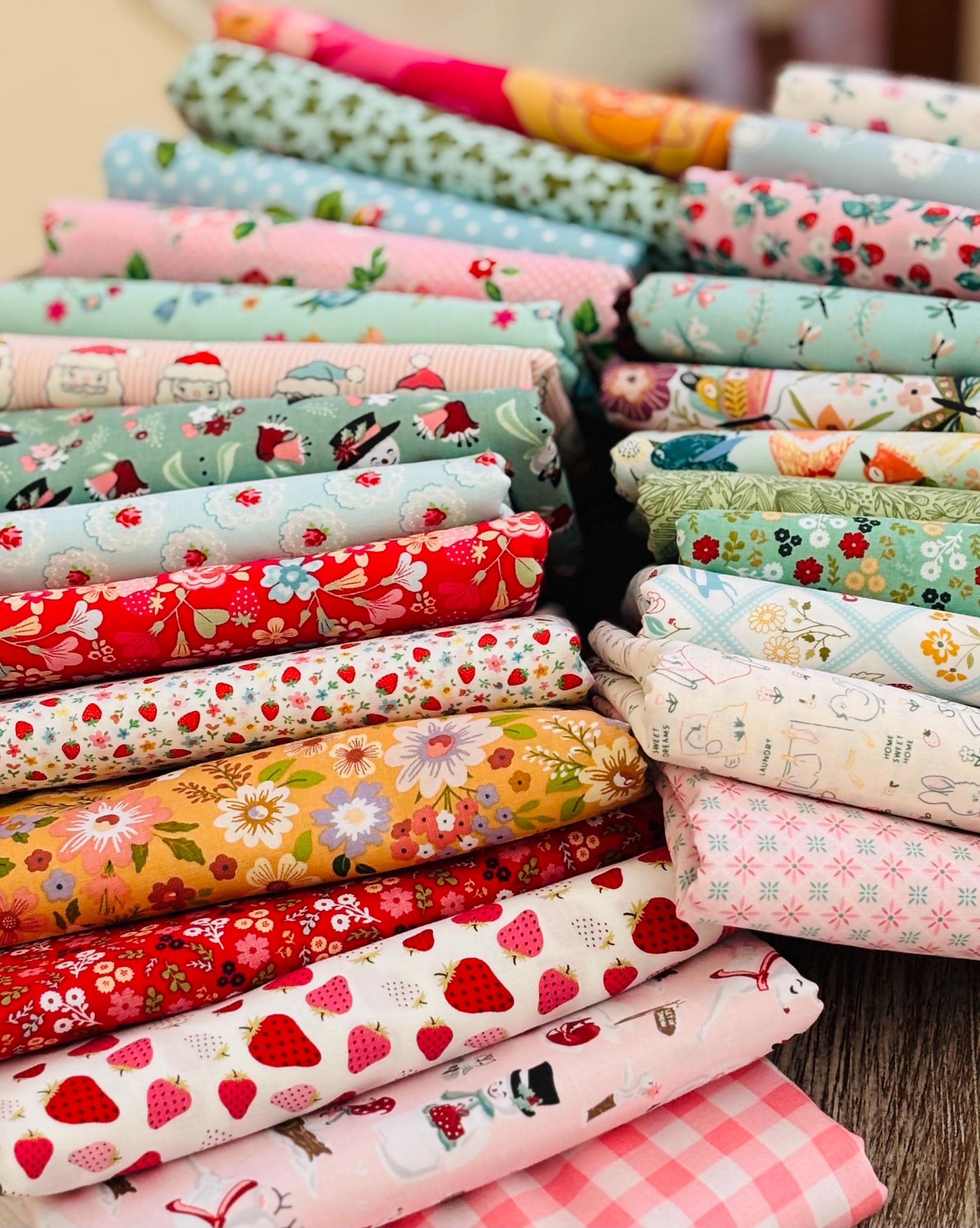 Poppie Favorites 26 fat quarter bundle - Poppie cotton collections - rosy cheeks - calico - seeing dots flower market oh what fun flurry