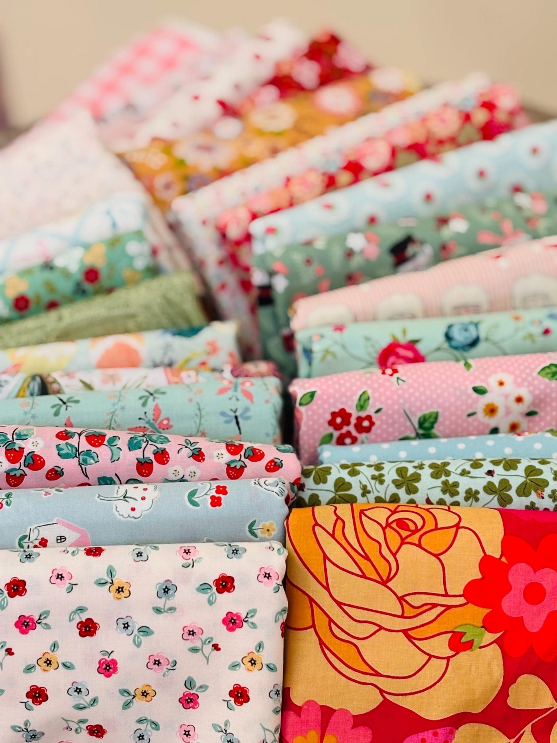 Poppie Favorites 26 fat quarter bundle - Poppie cotton collections - rosy cheeks - calico - seeing dots flower market oh what fun flurry