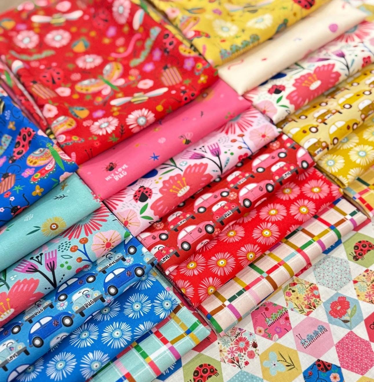 Preorder*** Hey love bug 19 FQ / 1/2 yards| Poppie cotton | McKenzie Elston | vintage | shipping February 2026