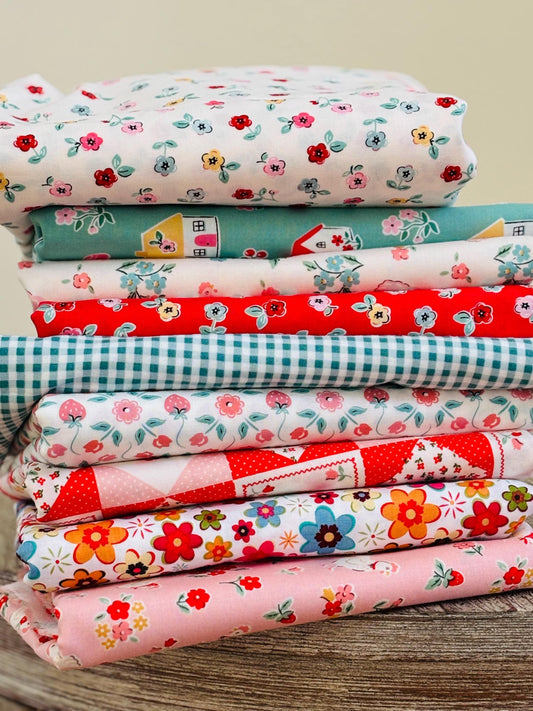 Best of Poppie Part 2 - 9 fat quarter bundle - farmhouse fancy - Lori holt - plaid Poppie cotton home sweet home