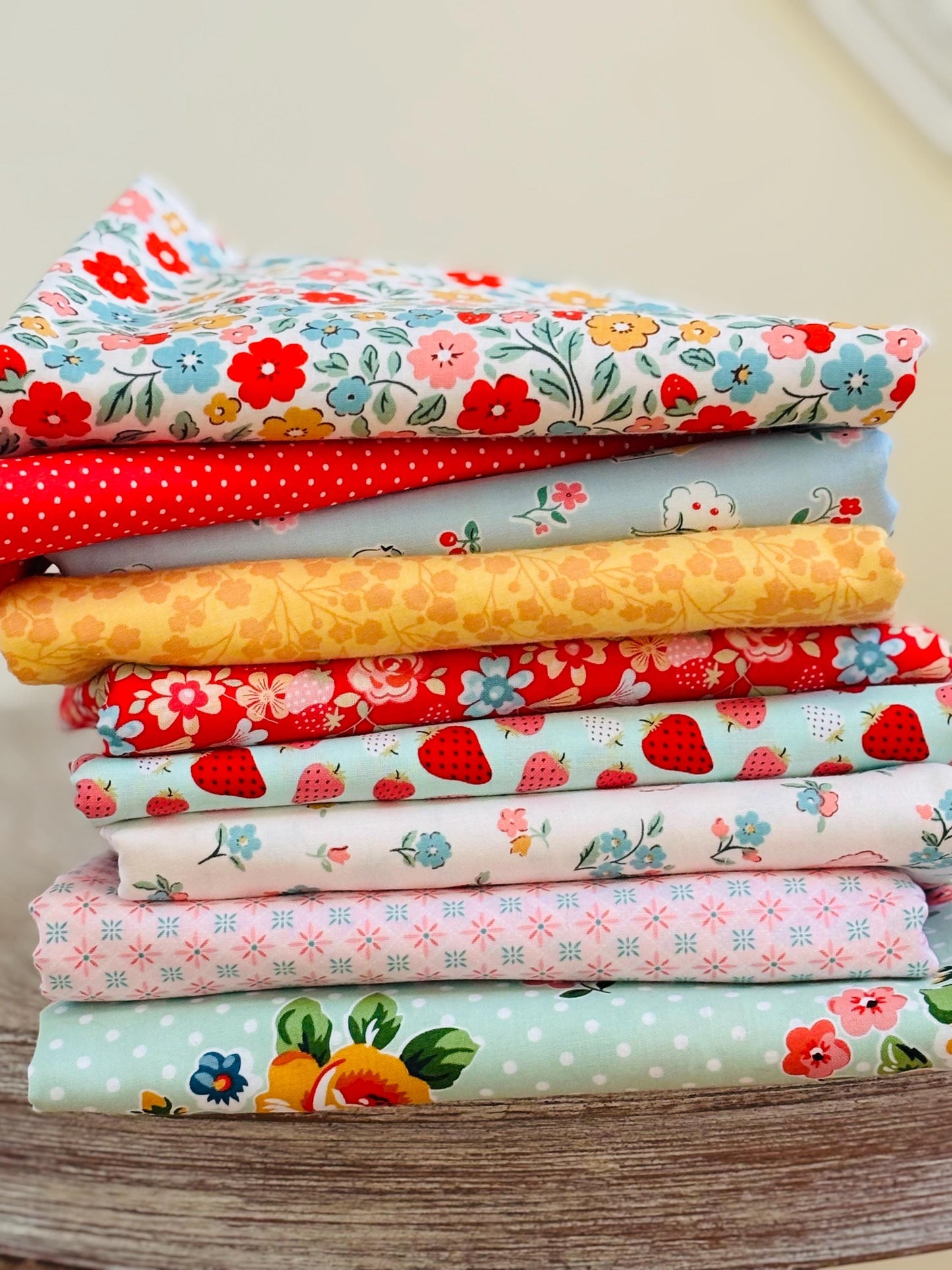 Best of Poppie Part 3 - 9 fat quarter bundle - farmhouse fancy - Lori holt - plaid Poppie cotton home sweet home